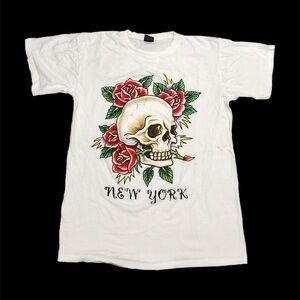 Y2K Ed Hardy Style New York Skull Tee